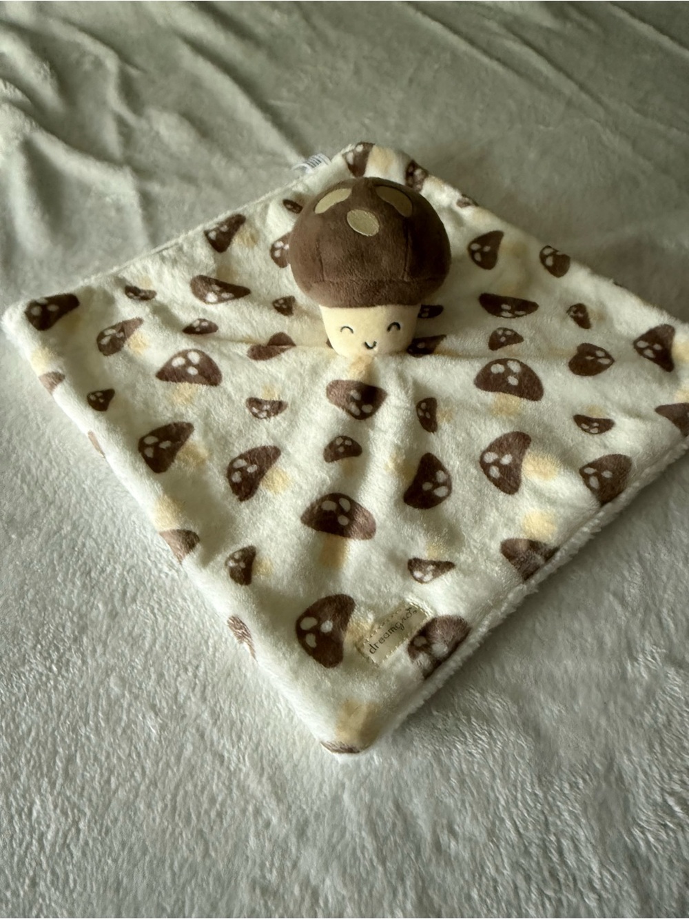 Dreamgro Plush Mushroom Soft Blanky Lovey Security Blanket Baby Boy Girl